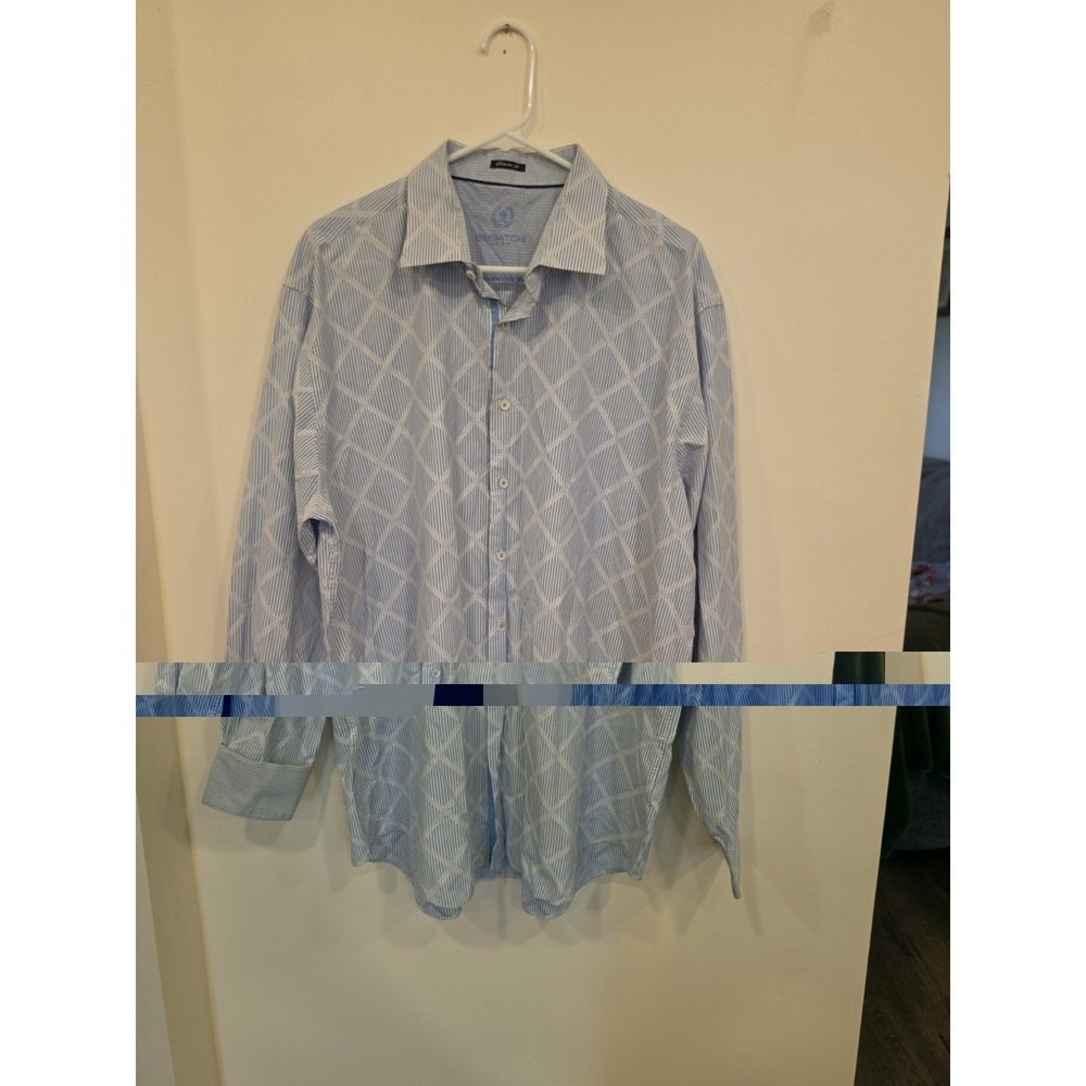 Bugatchi Uomo Men's Long Sleeve Flip Cuff Button-Up Shirt Classic Fit, Size XXL